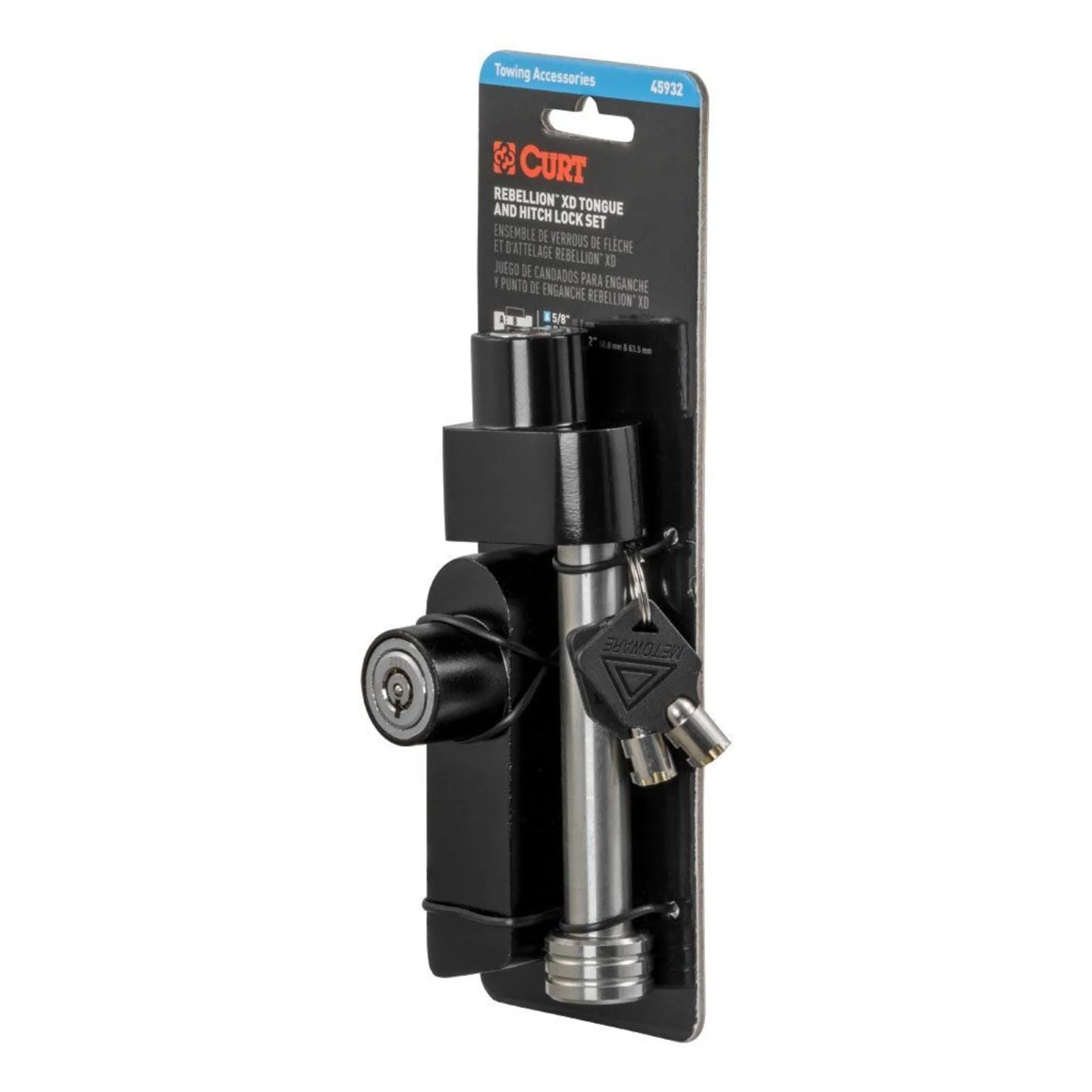CURT | Rebellion XD Tongue And Hitch Lock Set | Keyed Alike Stainless | 45932 - Image 3
