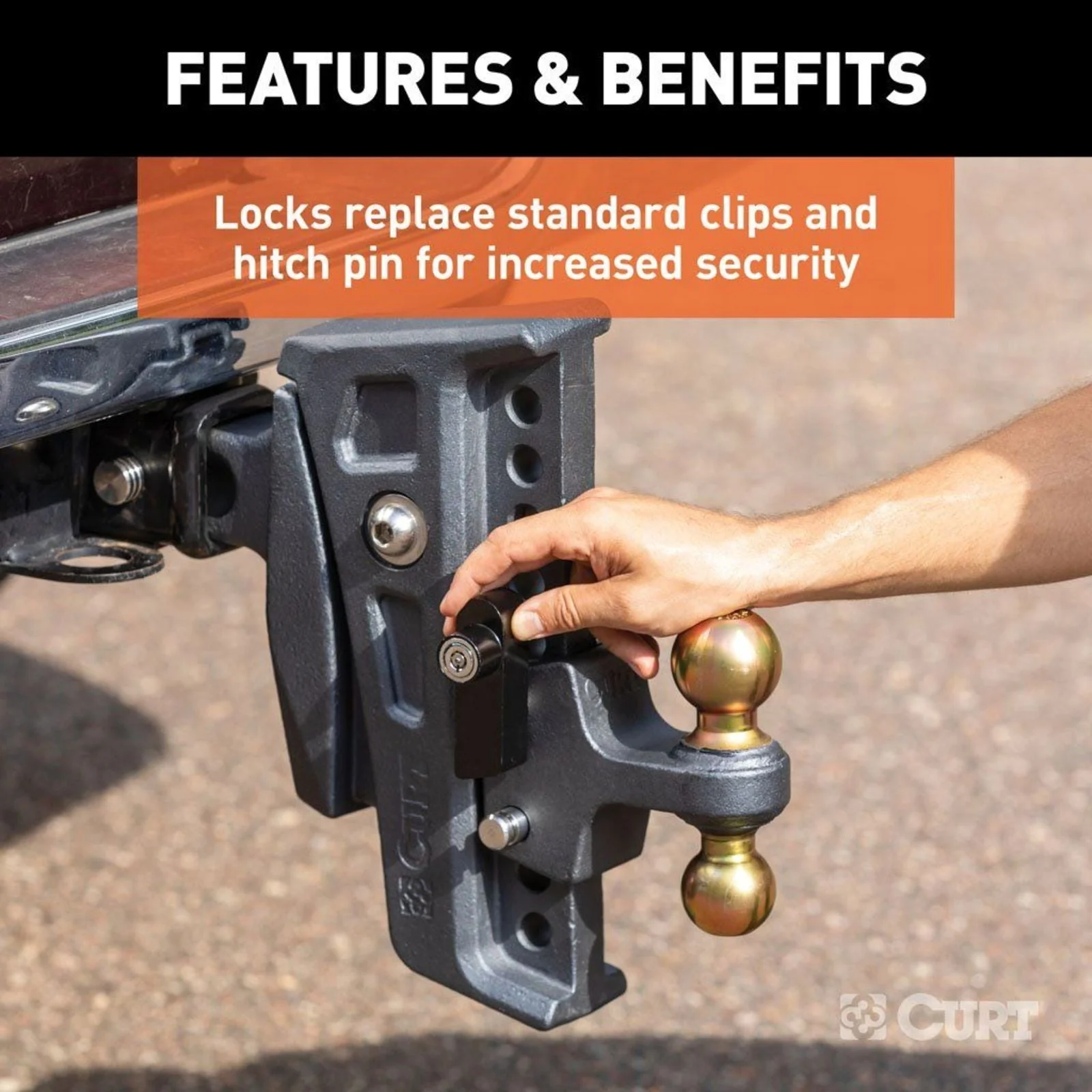 CURT | Rebellion XD Tongue And Hitch Lock Set | Keyed Alike Stainless | 45932 - Image 6