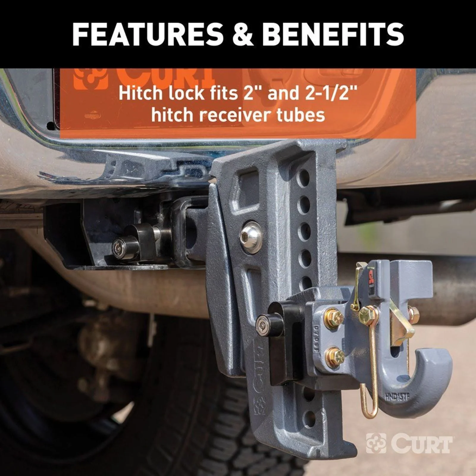 CURT | Rebellion XD Tongue And Hitch Lock Set | Keyed Alike Stainless | 45932 - Image 7