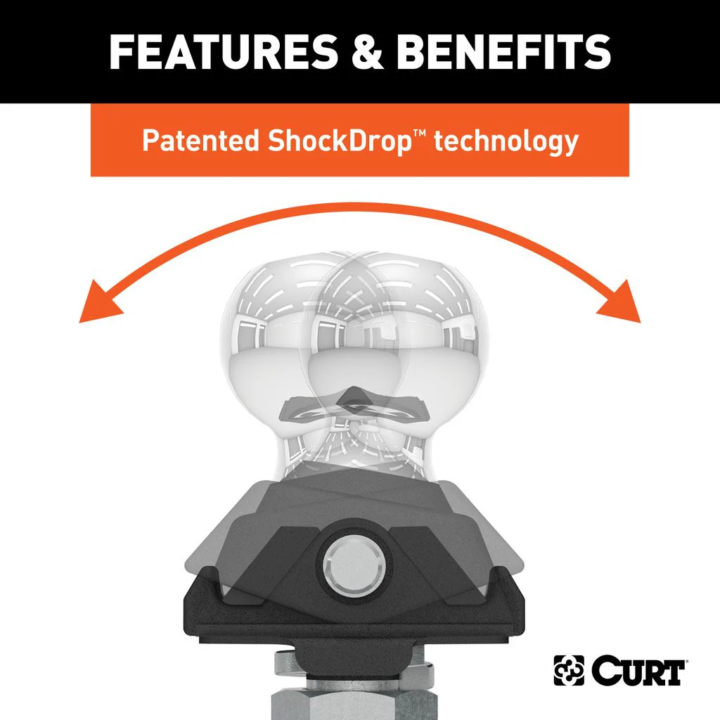 CURT | RockerBall ShockDrop 50mm Tow Ball 3.5T | Carbide Black | 40047-85 - Image 3